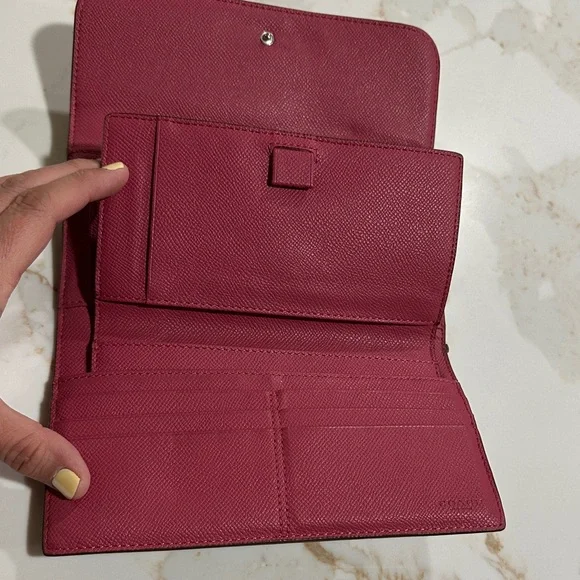 Coach Brown Signature Pattern Continental Wallet - Picture 5 of 11